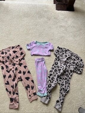 Soft Kids Pajama Set - Pink Heart & Lavender Star Prints